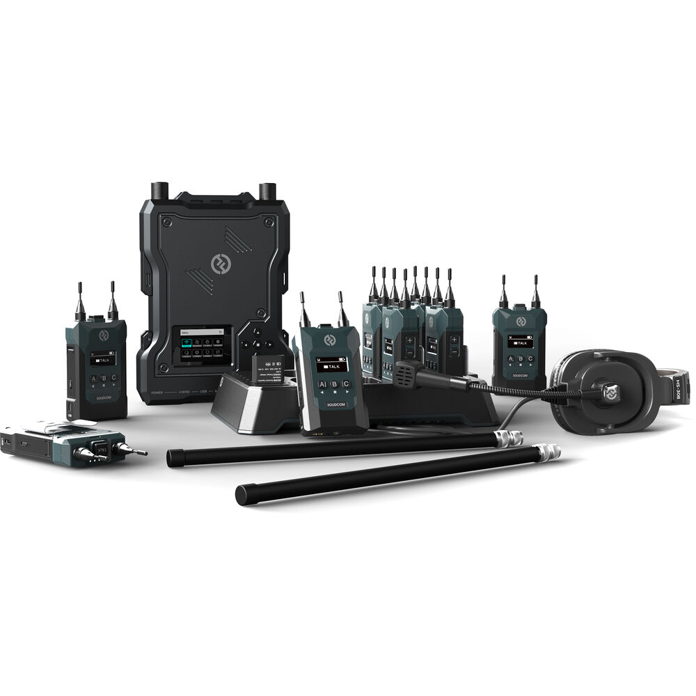 Hollyland Solidcom M1 Full-Duplex Wireless Intercom Solution (8 Beltpacks) - 1